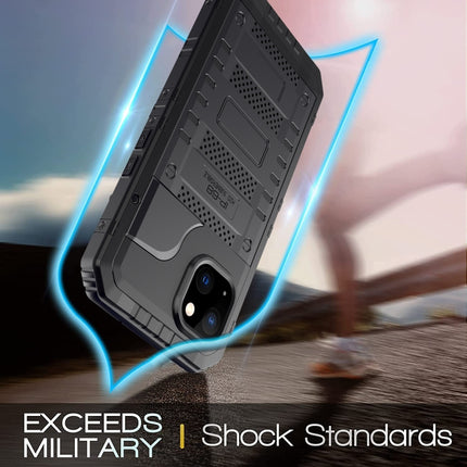 Funda de teléfono a prueba de golpes, impermeable, a prueba de polvo, de metal y silicona con protector de pantalla, para iPhone 13, para iPhone 13 Pro, para iPhone 13 Pro Max