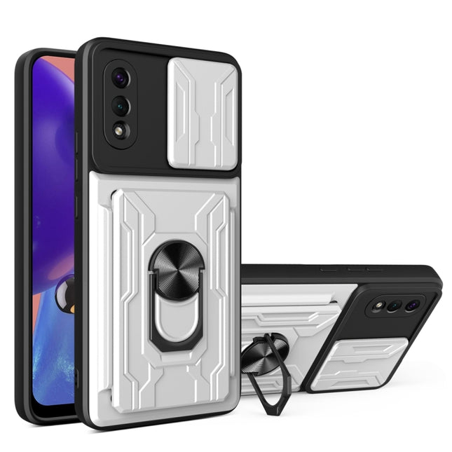 Camera Cover Phone Case with Card Slot & Holder, For Samsung Galaxy A02 / M02, For Samsung Galaxy A32, For Samsung Galaxy S20 FE