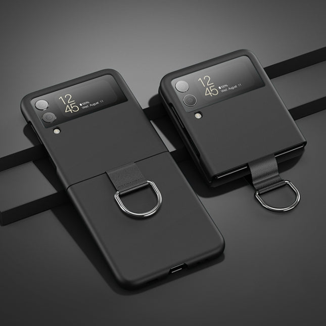 Oil-sprayed Feel Ring PC Phone Case, For Samsung Galaxy Z Flip3 5G