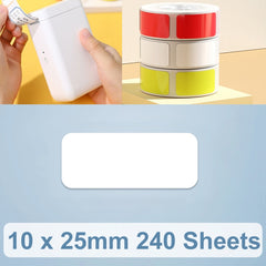 Thermal Printing Label Paper Stickers For NiiMbot D101 / D11, 10 x 25mm 240 Sheets White, 14 x 25mm 240 Sheets White, 10 x 25mm 240 Sheets Yellow, 14 x 25mm 240 Sheets Yellow, 10 x 25mm 240 Sheets Red, 14 x 25mm 240 Sheets Red
