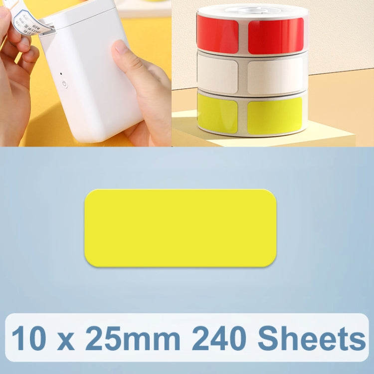 Thermal Printing Label Paper Stickers For NiiMbot D101 / D11, 10 x 25mm 240 Sheets White, 14 x 25mm 240 Sheets White, 10 x 25mm 240 Sheets Yellow, 14 x 25mm 240 Sheets Yellow, 10 x 25mm 240 Sheets Red, 14 x 25mm 240 Sheets Red
