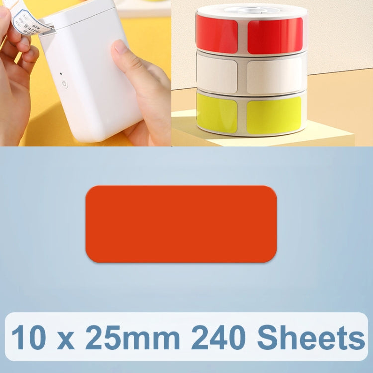 Thermal Printing Label Paper Stickers For NiiMbot D101 / D11, 10 x 25mm 240 Sheets White, 14 x 25mm 240 Sheets White, 10 x 25mm 240 Sheets Yellow, 14 x 25mm 240 Sheets Yellow, 10 x 25mm 240 Sheets Red, 14 x 25mm 240 Sheets Red