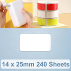 14 x 25mm 240 Sheets White / White