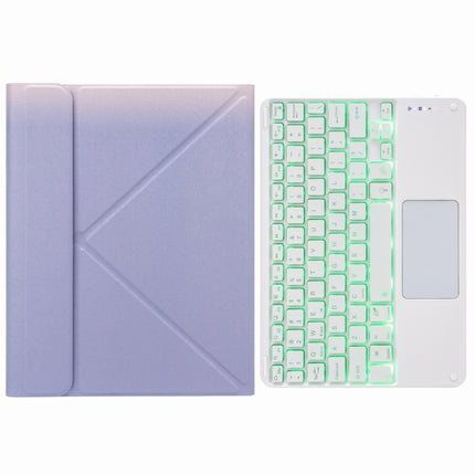 H-102CS Touch Backlight Bluetooth Keyboard Leather Case with Rear Three-fold Holder, For iPad 10.2 2020 & 2019 / Pro 10.5 inch
