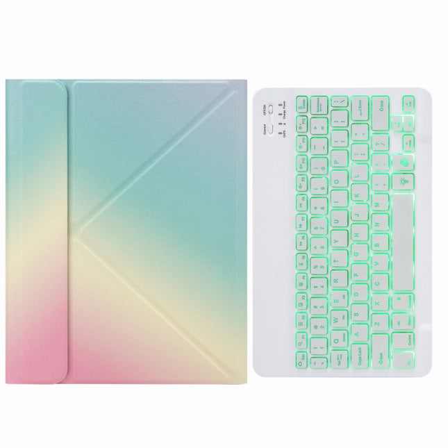 H-102S Monochrome Backlight Bluetooth Keyboard Leather Case with Rear Three-fold Holder, For iPad 10.2 2020 & 2019 / Pro 10.5 inch, For iPad 9.7 2018 & 2017, For iPad Pro 11 inch 2021 & 2020 & 2018 / Air 2020 10.9