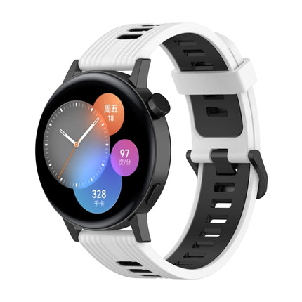 Two-color Stripe Silicone Watchband, For Huawei Watch GT 3 42mm, For Huawei Watch GT 3 46mm