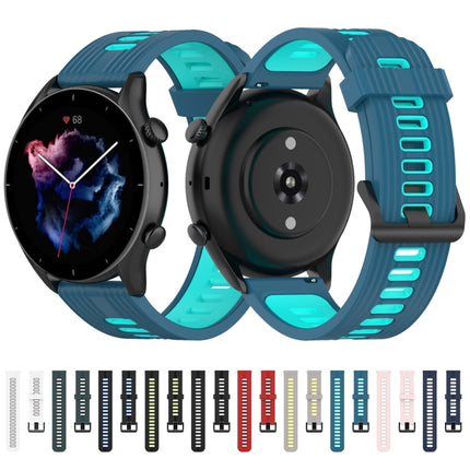 Two-color Stripe Silicone Watchband, For Samsung Galaxy Watch4/Active2, For Huawei Watch GT Runner