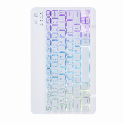 H-102S3 Tri-color Backlight Bluetooth Keyboard Leather Case with Rear Three-fold Holder, For iPad 10.2 2020 & 2019 / Pro 10.5 inch, For iPad 9.7 2018 & 2017, For iPad Pro 11 inch 2021 & 2020 & 2018 / Air 2020 10.9