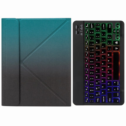 H-102S3 Tri-color Backlight Bluetooth Keyboard Leather Case with Rear Three-fold Holder, For iPad 10.2 2020 & 2019 / Pro 10.5 inch, For iPad 9.7 2018 & 2017, For iPad Pro 11 inch 2021 & 2020 & 2018 / Air 2020 10.9