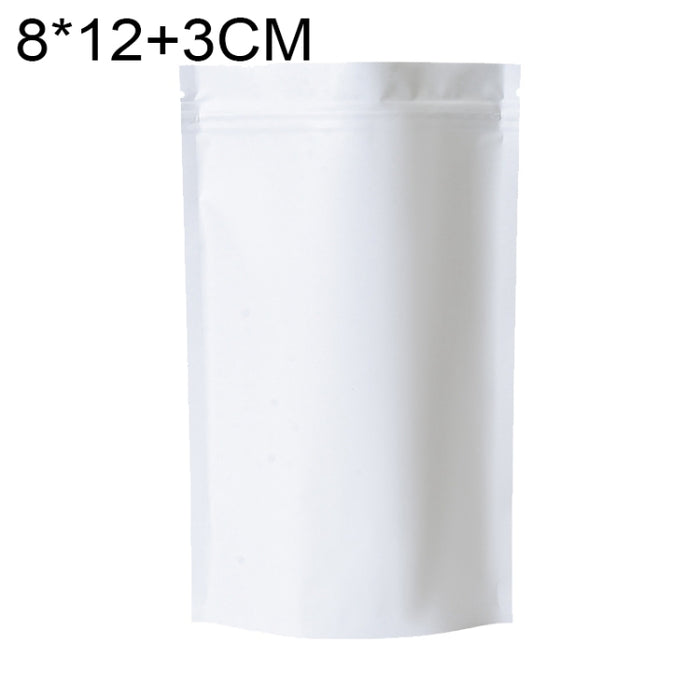 100 PCS/Set Matte Aluminum Foil Snack Stand-up Pouch, 8x12+3cm, 9x13+3cm
