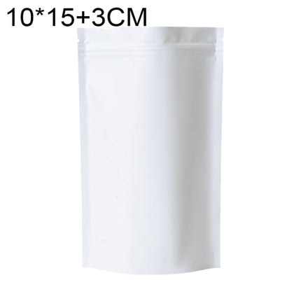 100 PCS/Set Matte Aluminum Foil Snack Stand-up Pouch, 10x15+3cm, 12x20+4cm