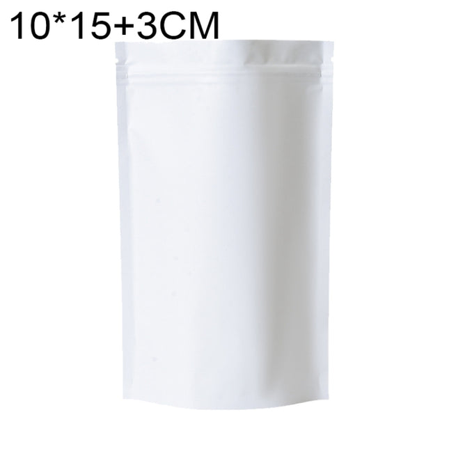 100 PCS/Set Matte Aluminum Foil Snack Stand-up Pouch, 10x15+3cm, 12x20+4cm