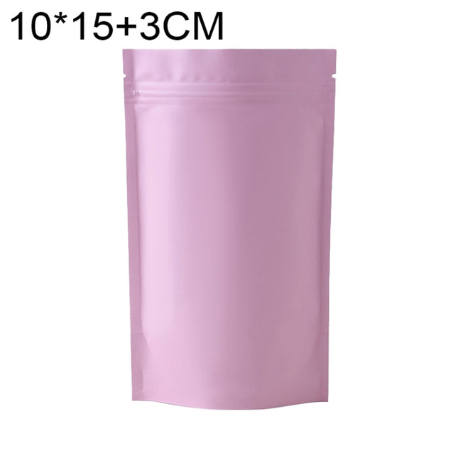 100 PCS/Set Matte Aluminum Foil Snack Stand-up Pouch, 10x15+3cm, 12x20+4cm