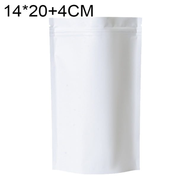 100 PCS/Set Matte Aluminum Foil Snack Stand-up Pouch, 14x20+4cm, 15x22+4cm