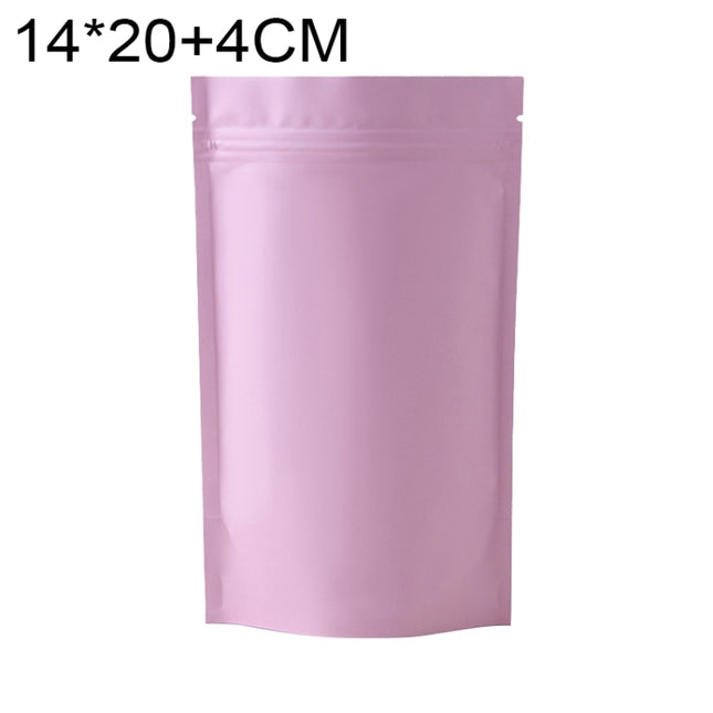 100 PCS/Set Matte Aluminum Foil Snack Stand-up Pouch, 14x20+4cm, 15x22+4cm
