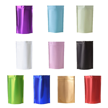 100 PCS/Set Matte Aluminum Foil Snack Stand-up Pouch, 16x24+4cm, 18x26+4cm