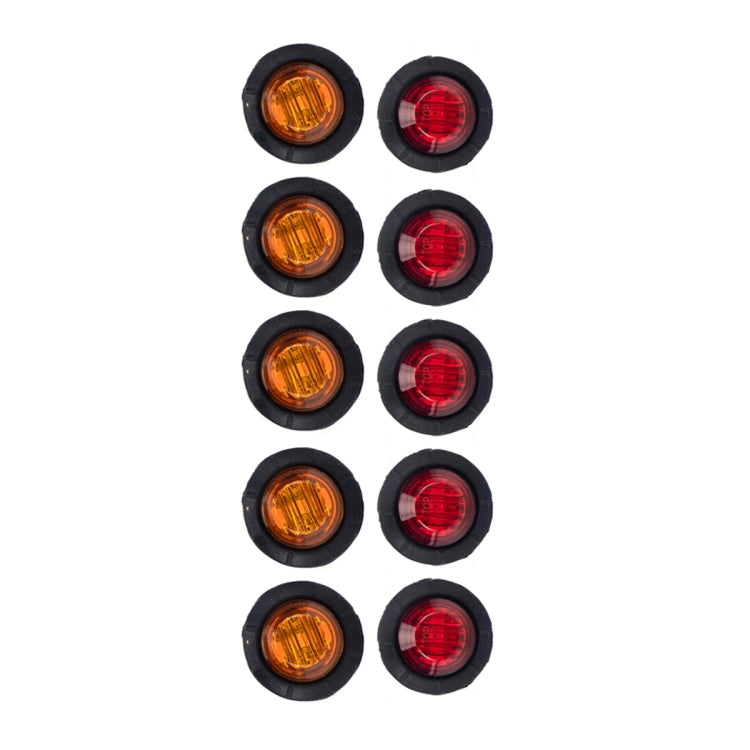10 in 1 Truck Trailer LED Round Side Marker Lamp, A5010 Red Light, A5011 Amber Light, A5012 White Light, A5013 Red + Amber Light