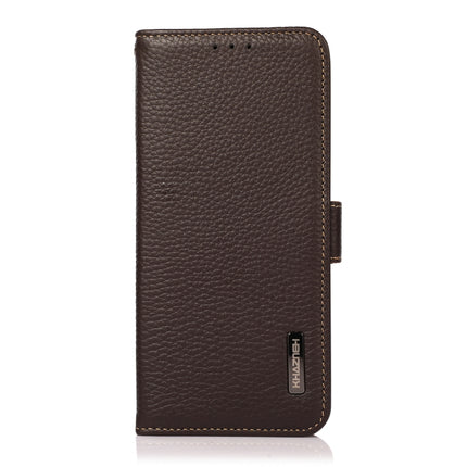 KHAZNEH Side-Magnetic Litchi Genuine Leather RFID Phone Case, For Xiaomi Mi 11 Lite 5G / Mi 11 Lite, For Xiaomi Mi 11, For Xiaomi Mi 11T / Mi 11T Pro, For Xiaomi Redmi Note 10 5G, For Xiaomi Redmi Note 10 Pro, For Xiaomi Redmi K40 Pro / Poco F3
