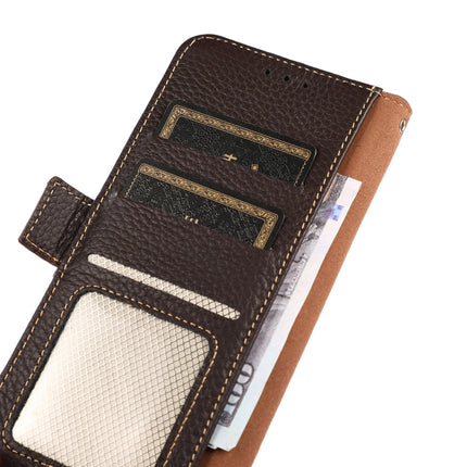 KHAZNEH Side-Magnetic Litchi Genuine Leather RFID Phone Case, For Xiaomi Redmi Note 8 2021, For Xiaomi Redmi Note 10 4G, For Xiaomi Redmi Note 10 JP Version, For Xiaomi Redmi Note 11, For Xiaomi Redmi Note 11 Pro, For Xiaomi Civi 5G