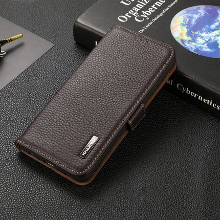 KHAZNEH Side-Magnetic Litchi Genuine Leather RFID Phone Case, For Xiaomi Redmi Note 8 2021, For Xiaomi Redmi Note 10 4G, For Xiaomi Redmi Note 10 JP Version, For Xiaomi Redmi Note 11, For Xiaomi Redmi Note 11 Pro, For Xiaomi Civi 5G