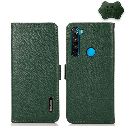 KHAZNEH Side-Magnetic Litchi Genuine Leather RFID Phone Case, For Xiaomi Redmi Note 8 2021, For Xiaomi Redmi Note 10 4G, For Xiaomi Redmi Note 10 JP Version, For Xiaomi Redmi Note 11, For Xiaomi Redmi Note 11 Pro, For Xiaomi Civi 5G