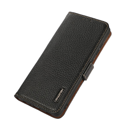 KHAZNEH Side-Magnetic Litchi Genuine Leather RFID Phone Case, For Samsung Galaxy S20+, For Samsung Galaxy S20, For Samsung Galaxy S20 Ultra, For Samsung Galaxy S21 FE 5G, For Samsung Galaxy S21+ 5G, For Samsung Galaxy S21 5G