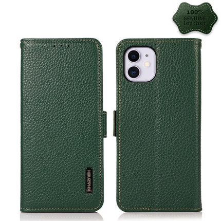 KHAZNEH Side-Magnetic Litchi Genuine Leather RFID Case, For iPhone 12 Pro Max, For iPhone 11, For iPhone 11 Pro, For iPhone 11 Pro Max