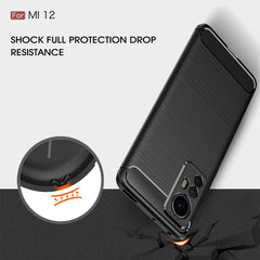 Brushed Texture Carbon Fiber TPU Phone Case, For Xiaomi 12 5G, For Xiaomi 12 Pro 5G, For Xiaomi Mi 12 Ultra 5G