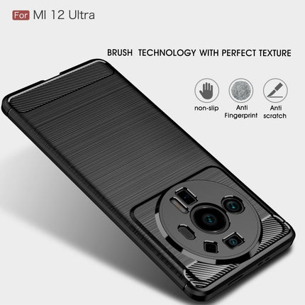 Brushed Texture Carbon Fiber TPU Phone Case, For Xiaomi Mi 12 Ultra 5G