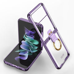 Estuche para teléfono con galvanoplastia GKK Phantom con anillo para Samsung Galaxy Z Flip3 5G