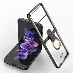 Estuche para teléfono con galvanoplastia GKK Phantom con anillo para Samsung Galaxy Z Flip3 5G