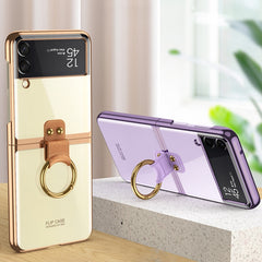 GKK Phantom Electroplating Phone Case with Ring, For Samsung Galaxy Z Flip3 5G