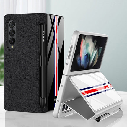 GKK Flip Tempered Glass Painted Phone Case with Pen Slot