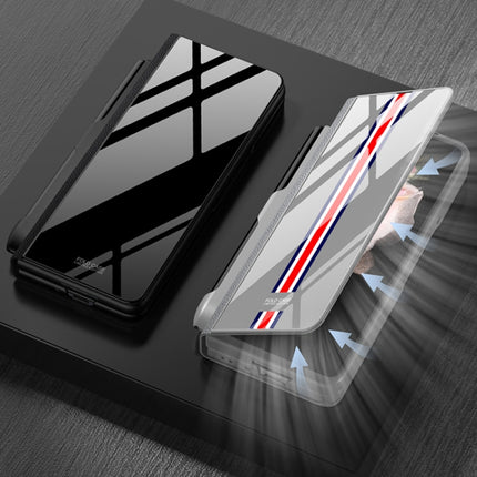 GKK Flip Tempered Glass Painted Phone Case with Pen Slot