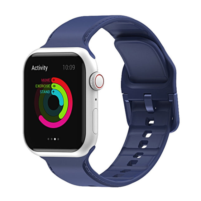 Silicone Watchband For Apple Watch Series, 7 41mm / 6&SE&5&4 40mm / 3&2&1 38mm, 7 45mm / 6&SE&5&4 44mm / 3&2&1 42mm