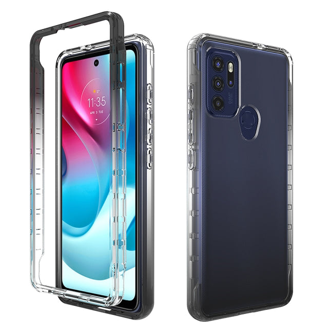 High Transparency Two-color Gradual Change Phone Case, For Motorola Moto G60S