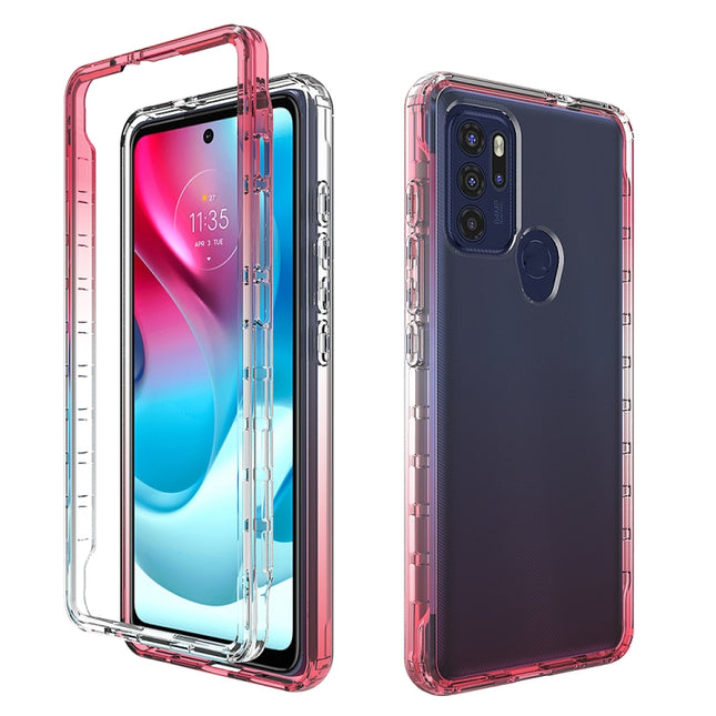 High Transparency Two-color Gradual Change Phone Case, For Motorola Moto G60S