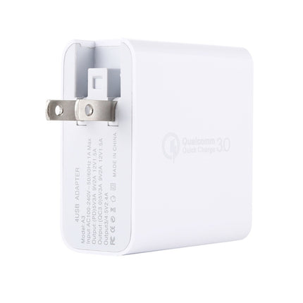 A3 PD 18 W USB-C / Typ-C + QC3.0 USB + Reiseladegerät mit Dual-USB-Schnittstelle, US-Stecker, EU-Stecker, UK-Stecker