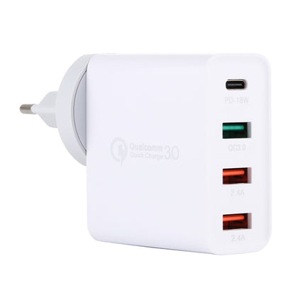 A3 PD 18 W USB-C / Typ-C + QC3.0 USB + Reiseladegerät mit Dual-USB-Schnittstelle, US-Stecker, EU-Stecker, UK-Stecker