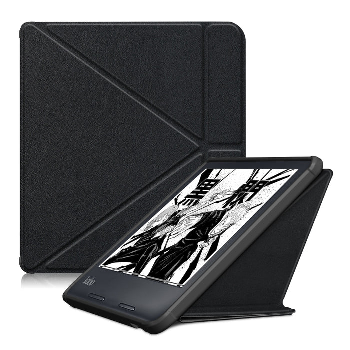 Cloth Texture Multi-folding Leather Tablet Case, For KOBO Libra2 2021, For KOBO Sage 2021