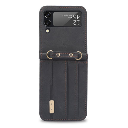 Crossbody Siamese Leather Phone Case with Lanyard, For Samsung Galaxy Z Flip3 5G
