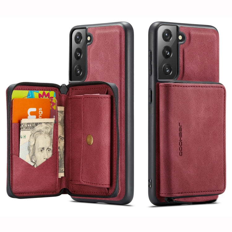 JEEHOOD Magnetic Zipper Horizontal Flip Phone Leather Case, For Samsung Galaxy S22 5G, For Samsung Galaxy S22+ 5G