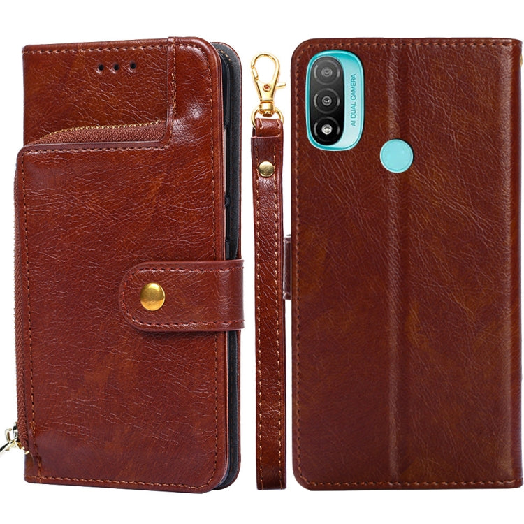 Zipper Bag Leather Phone Case, For Motorola Moto E20 / E40