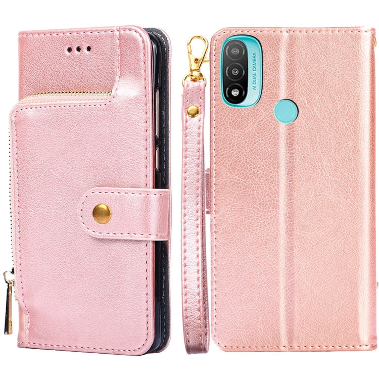 Zipper Bag Leather Phone Case, For Motorola Moto E20 / E40