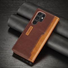 LC.IMEEKE LC-001 Series PU + TPU Color Matching Frosted Leather Phone Case, For Samsung Galaxy S22 Ultra 5G