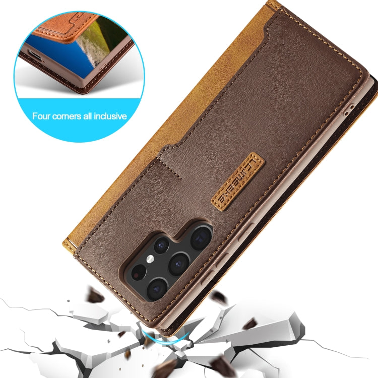 LC.IMEEKE LC-001 Series PU + TPU Color Matching Frosted Leather Phone Case, For Samsung Galaxy S22 Ultra 5G