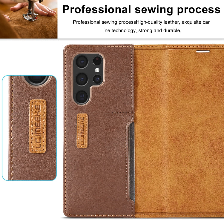 LC.IMEEKE LC-001 Series PU + TPU Color Matching Frosted Leather Phone Case, For Samsung Galaxy S22 Ultra 5G