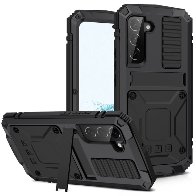 R-JUST Handyhülle mit Metall- und Silikonhalterung, für Samsung Galaxy S22 5G, für Samsung Galaxy S22+ 5G, für Samsung Galaxy S22 Ultra 5G