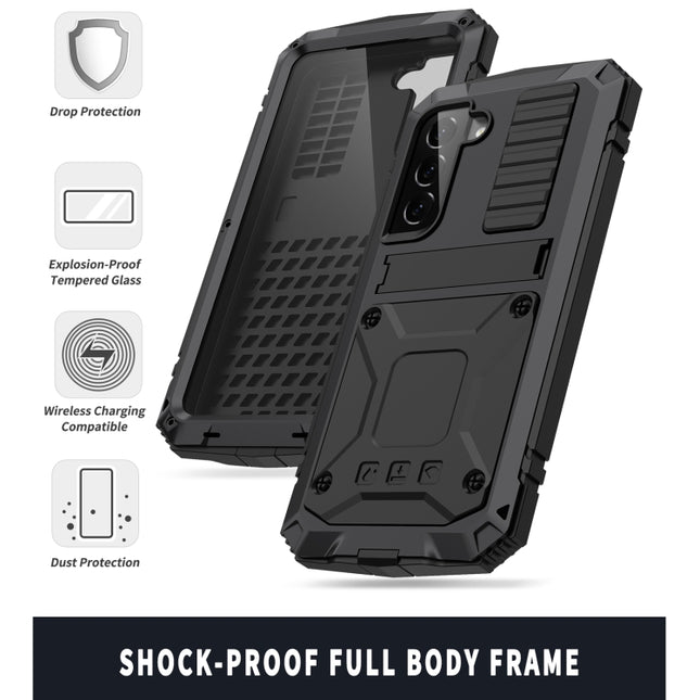 R-JUST Handyhülle mit Metall- und Silikonhalterung, für Samsung Galaxy S22 5G, für Samsung Galaxy S22+ 5G, für Samsung Galaxy S22 Ultra 5G