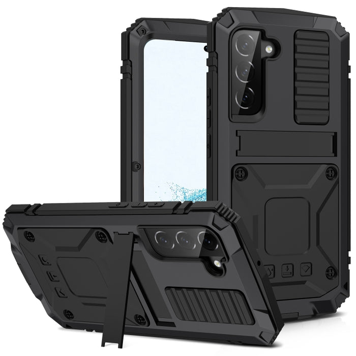 R-JUST Handyhülle mit Metall- und Silikonhalterung, für Samsung Galaxy S22 5G, für Samsung Galaxy S22+ 5G, für Samsung Galaxy S22 Ultra 5G